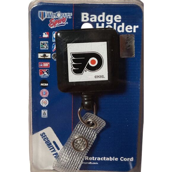 WinCraft Sports Philadelphia Flyers NHL Hockey Badge Holder Retractable NOS - Picture 1 of 3